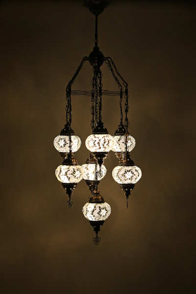 7in1 No3 Size Antique Mosaic Laser Chandelier